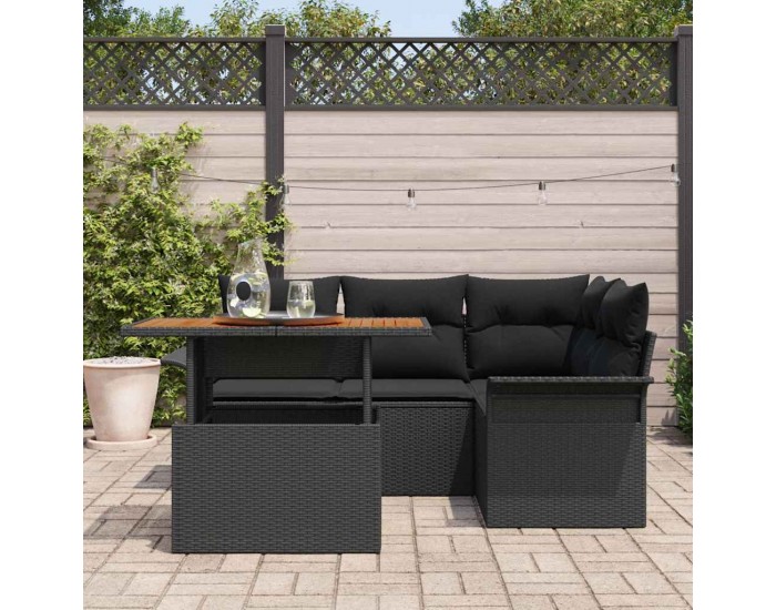 Sonata H Градински Софа Комплект 5 pcs Черно 100 x 55 x 73 см