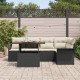 Sonata H Градински Софа Комплект 6 pcs Черно и кремаво 100 x 55 x 73 см