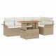 Sonata H Градински Софа Комплект 6 pcs бежово и кремаво 100 x 55 x 73 см