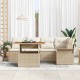 Sonata H Градински Софа Комплект 6 pcs бежово и кремаво 100 x 55 x 73 см