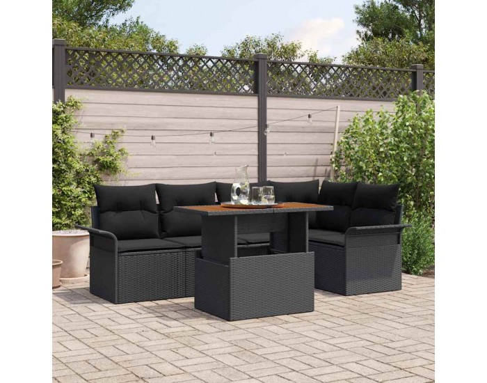 Sonata H Градински Софа Комплект 6 pcs Черно 100 x 55 x 73 см