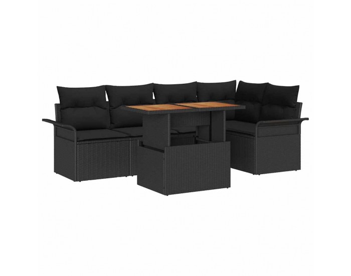 Sonata H Градински Софа Комплект 6 pcs Черно 100 x 55 x 73 см