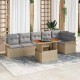 Sonata Set de canapele pentru grădină 7 buc. Beige și gri deschis