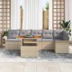 Sonata Set de canapele pentru grădină 7 buc. Beige și gri deschis