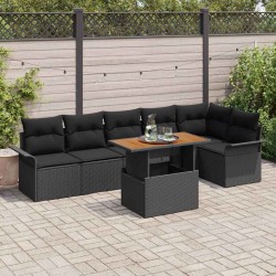 Sonata H Градински Софа Комплект 7 pcs Черно 100 x 55 x 73 см - Canapele și bănci de grădină