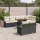 Sonata H Градински Софа Комплект 9 pcs Черно и кремаво 100 x 55 x 73 см