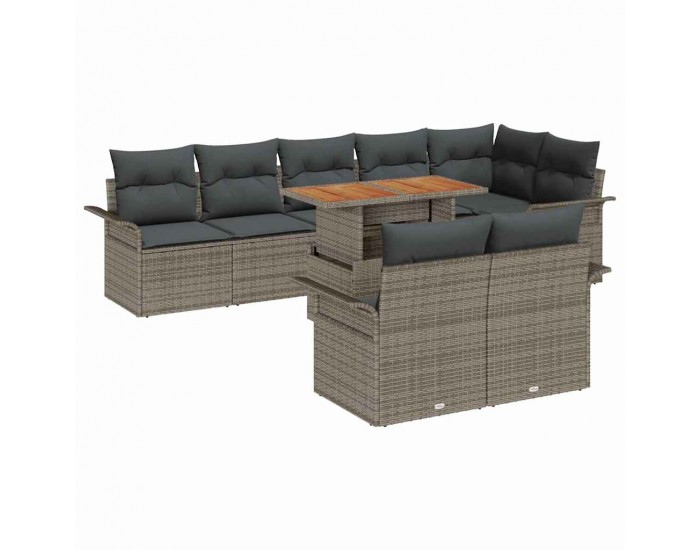 Sonata H Градински Софа Комплект 9 pcs Сив 100 x 55 x 73 см