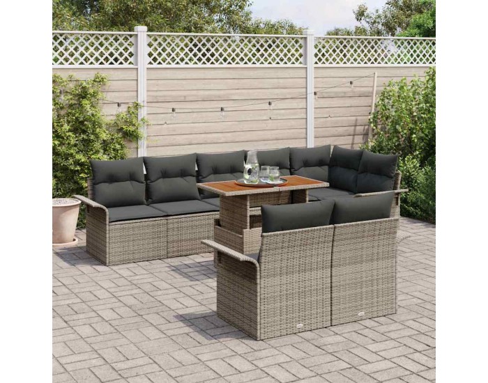 Sonata H Градински Софа Комплект 9 pcs Сив 100 x 55 x 73 см