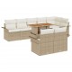 Sonata H Градински Софа Комплект 9 pcs бежово и кремаво 100 x 55 x 73 см