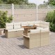 Sonata H Градински Софа Комплект 9 pcs бежово и кремаво 100 x 55 x 73 см