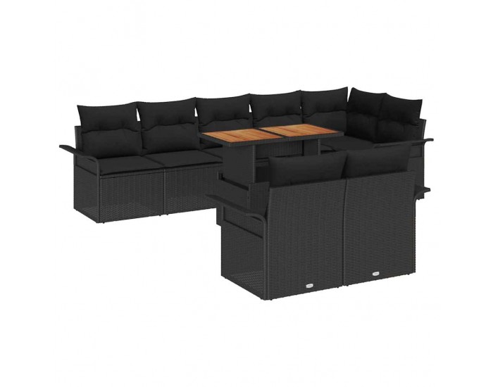 Sonata H Градински Софа Комплект 9 pcs Черно 100 x 55 x 73 см