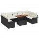 Sonata H Градински Софа Комплект 10 pcs Черно и кремаво 100 x 55 x 73 см