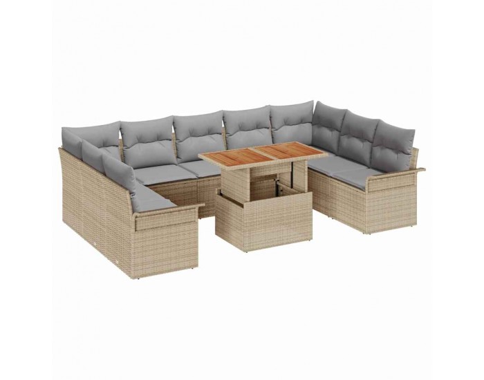 Sonata H Градински Софа Комплект 10 pcs бежово и светлосиво