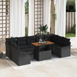 Sonata H Градински Софа Комплект 10 pcs Черно 100 x 55 x 73 см - Canapele și bănci de grădină