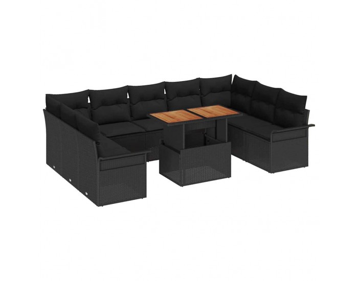 Sonata H Градински Софа Комплект 10 pcs Черно 100 x 55 x 73 см