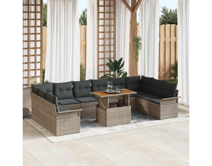Sonata H Градински Софа Комплект 11 pcs Сив 100 x 55 x 73 см