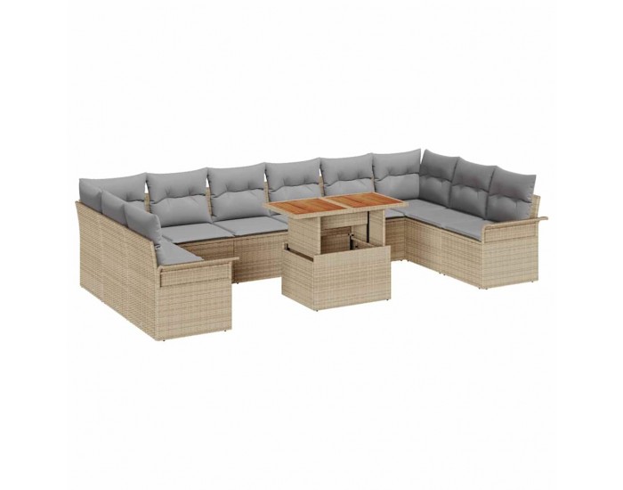 Sonata H Градински Софа Комплект 11 pcs бежово и светлосиво