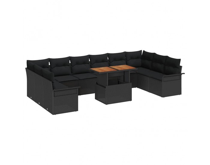 Sonata H Градински Софа Комплект 11 pcs Черно 100 x 55 x 73 см