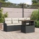 Sonata H Градински Софа Комплект 5 pcs Черно и кремаво 100 x 55 x 73 см