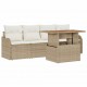 Sonata H Градински Софа Комплект 5 pcs бежово и кремаво 100 x 55 x 73 см