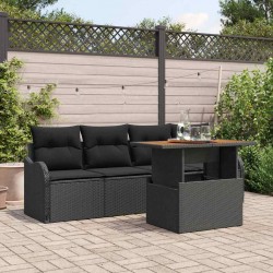 Sonata H Градински Софа Комплект 5 pcs Черно 100 x 55 x 73 см - Canapele și bănci de grădină