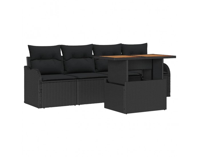 Sonata H Градински Софа Комплект 5 pcs Черно 100 x 55 x 73 см