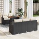 Sonata H Градински Софа Комплект 6 pcs Черно и кремаво 100 x 55 x 73 см