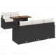 Sonata H Градински Софа Комплект 6 pcs Черно и кремаво 100 x 55 x 73 см