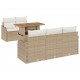Sonata H Градински Софа Комплект 6 pcs бежово и кремаво 100 x 55 x 73 см