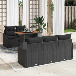 Sonata H Градински Софа Комплект 6 pcs Черно 100 x 55 x 73 см - Canapele și bănci de grădină