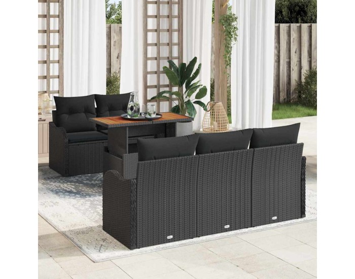 Sonata H Градински Софа Комплект 6 pcs Черно 100 x 55 x 73 см