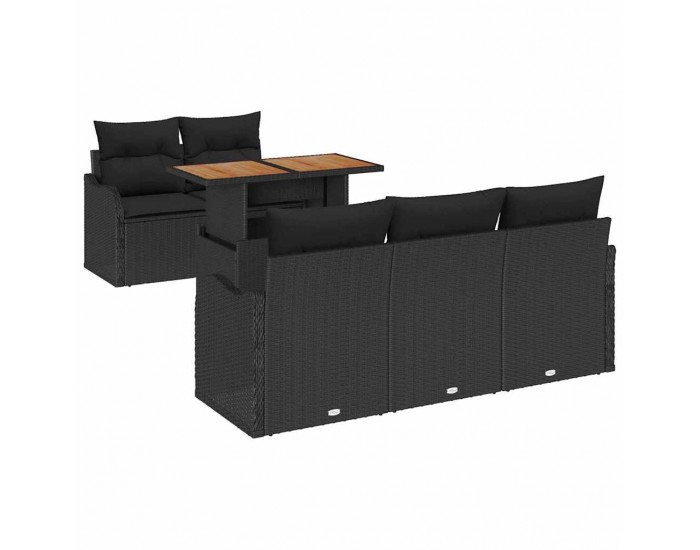 Sonata H Градински Софа Комплект 6 pcs Черно 100 x 55 x 73 см
