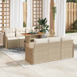 Sonata H Градински Софа Комплект 7 pcs бежово и кремаво 100 x 55 x 73 см - Canapele și bănci de grădină
