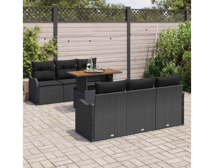 Sonata H Градински Софа Комплект 7 pcs Черно 100 x 55 x 73 см