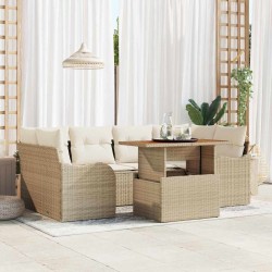 Sonata H Градински Софа Комплект 7 pcs бежово и кремаво 100 x 55 x 73 см - Canapele și bănci de grădină