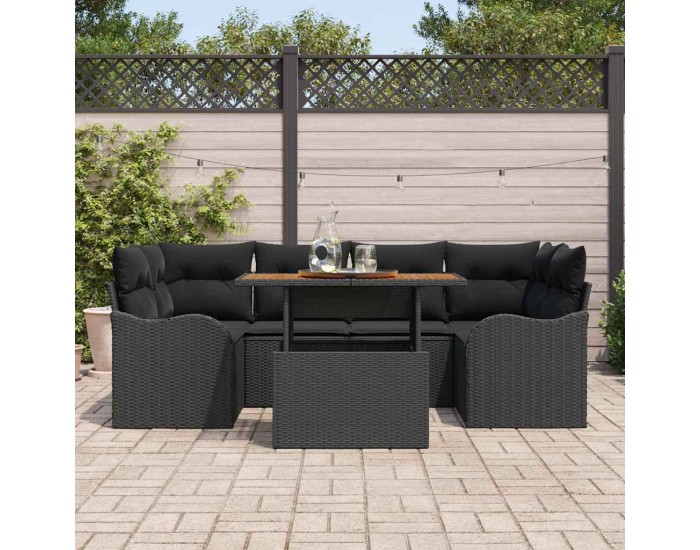 Sonata H Градински Софа Комплект 7 pcs Черно 100 x 55 x 73 см