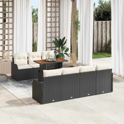 Sonata H Градински Софа Комплект 8 pcs Черно и кремаво 100 x 55 x 73 см - Canapele și bănci de grădină