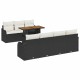 Sonata Set de canapele pentru grădină 8 buc. negru și crem