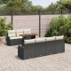 Sonata H Градински Софа Комплект 8 pcs Черно и кремаво 100 x 55 x 73 см