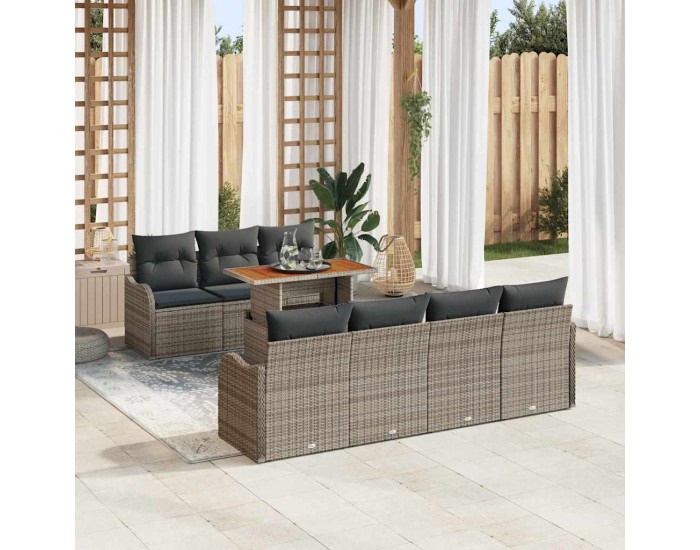 Sonata H Градински Софа Комплект 8 pcs Сив 100 x 55 x 73 см
