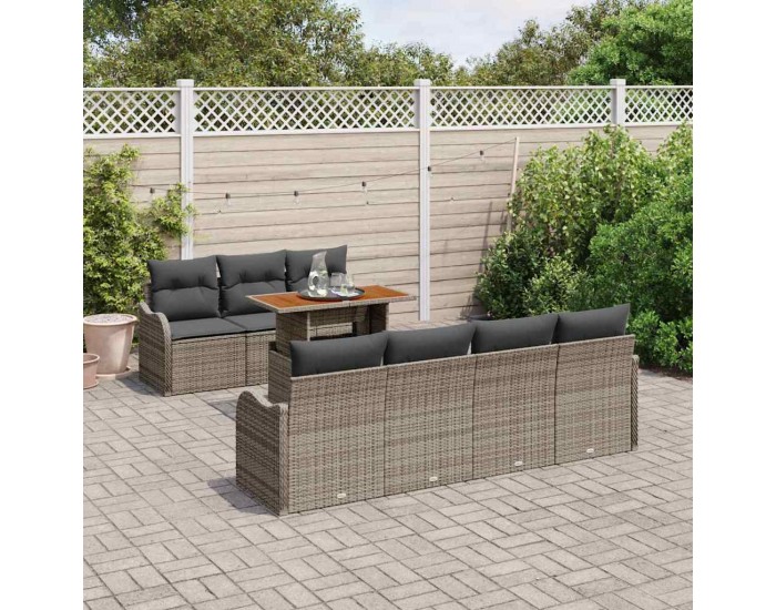Sonata H Градински Софа Комплект 8 pcs Сив 100 x 55 x 73 см