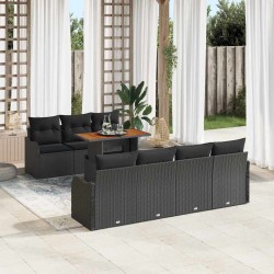 Sonata H Градински Софа Комплект 8 pcs Черно 100 x 55 x 73 см - Canapele și bănci de grădină