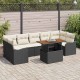 Sonata H Градински Софа Комплект 8 pcs Черно и кремаво 100 x 55 x 73 см