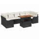 Sonata H Градински Софа Комплект 8 pcs Черно и кремаво 100 x 55 x 73 см