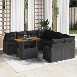 Sonata H Градински Софа Комплект 7 pcs Черно 100 x 55 x 73 см - Canapele și bănci de grădină