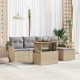 Sonata Set de canapele pentru grădină 6 buc. Beige și gri deschis