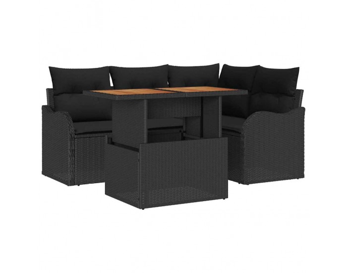 Sonata H Градински Софа Комплект 5 pcs Черно 100 x 55 x 73 см
