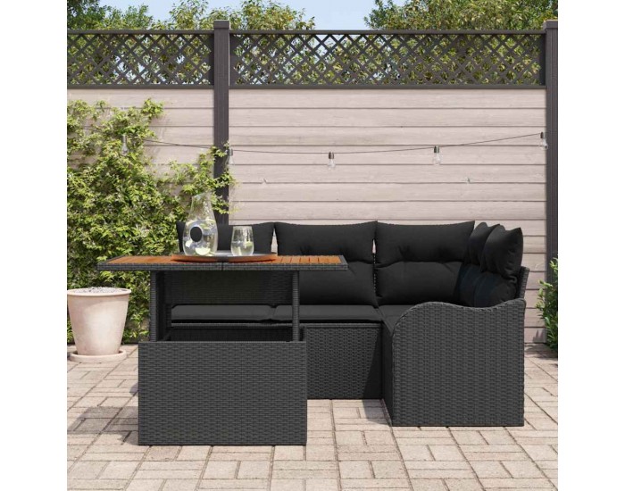 Sonata H Градински Софа Комплект 5 pcs Черно 100 x 55 x 73 см