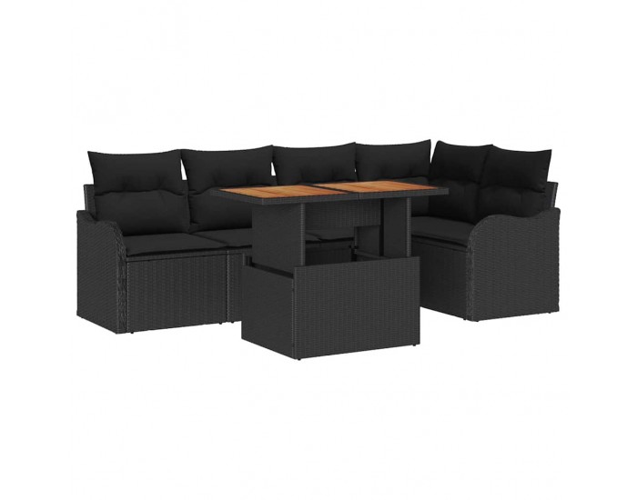 Sonata H Градински Софа Комплект 6 pcs Черно 100 x 55 x 73 см