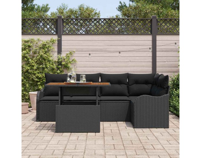 Sonata H Градински Софа Комплект 6 pcs Черно 100 x 55 x 73 см
